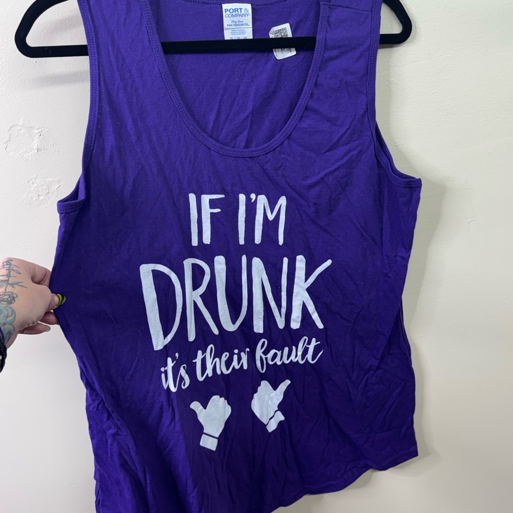 Port and Company Deep Purple Sleeveless Tank Top